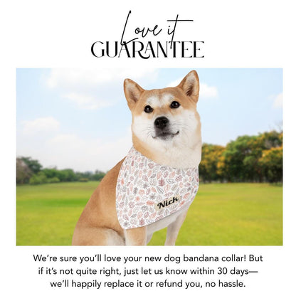 Autumn Leaf Pet Bandana with Built-In Collar Personalized Dog and Cat Bandana Fall Thanksgiving Pet Accessory for Everyday Wear and Walks