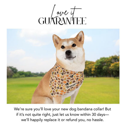 Personalized Thanksgiving Pet Bandana Built-In Collar Fall Dog & Cat Bandana Adjustable Collar With Name Autumn Pet Thanksgiving Dog Outfit