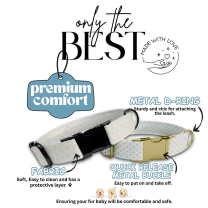 Personalized Starry Dog Collar with Name Engraved Custom Tag Collar for Pets Collar & Leash Set Star Dog Collar Gift for Dog Lovers (OG-158)