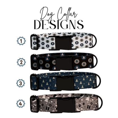 Personalized Christmas Dog Collar Custom Name Tag Holiday Dog Collar Cozy Holiday Design Adjustable & Durable with Metal Buckle (OG-236)
