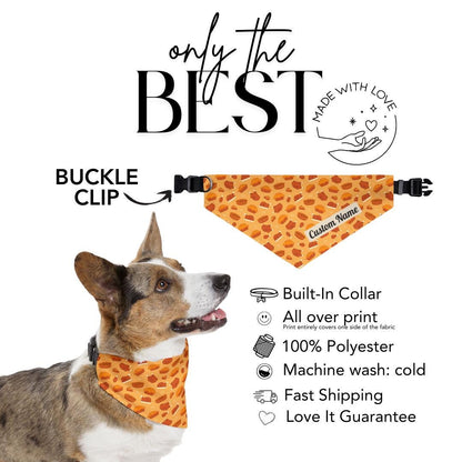 Thanksgiving Pet Bandana Collar, Personalized Dog and Cat Scarf, Custom Fall Collar, Soft Polyester Pet Collar, Comfortable Pet Bandana