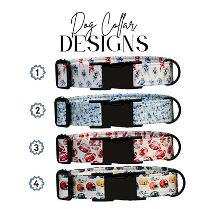Personalized Football Dog Collar Custom Name Sports Dog Tag Collar with Metal Buckle & D-Ring Adjustable Dog Collar for Active Dogs (OG-269)