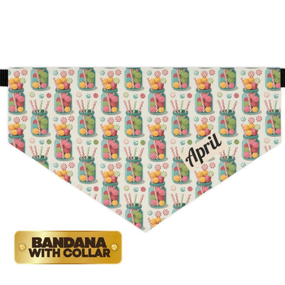Pet Bandana Collar - Personalized Christmas Cookie Print, Custom Name Dog Accessory for Holiday Festivities, Festive Pet Gift, Adjustable