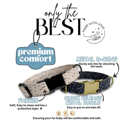 Personalized Christmas Dog Collar Custom Name Pet Collar with Engraved Buckle Holiday Dog Gift Cute Winter Patterns Gift for Dogs (OG-229)