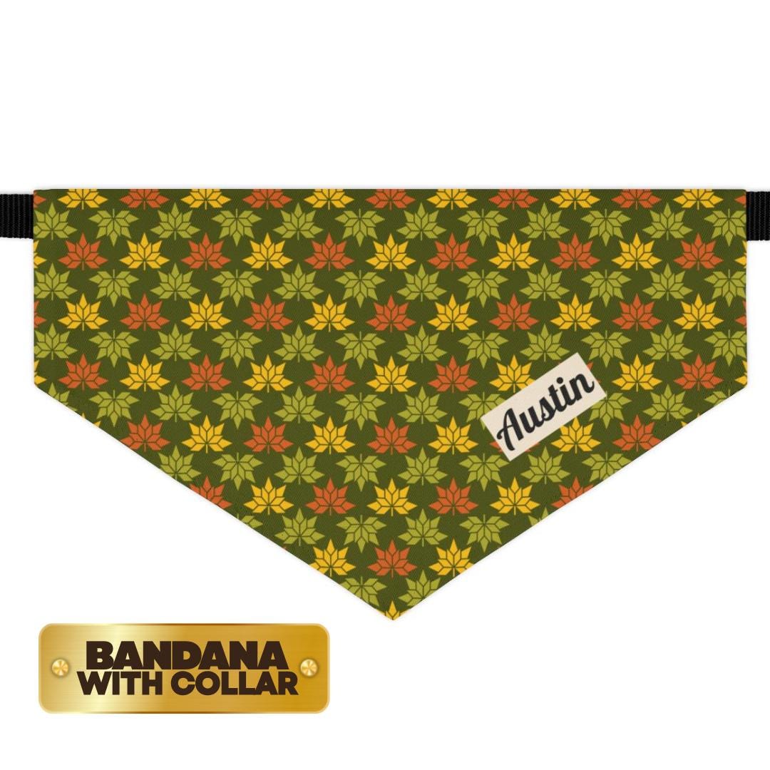 Personalized Fall Thanksgiving Pet Bandana Custom Name Pet Bandana with Built-In Adjustable Collar Comfortable & Stylish Everyday Pet Wear
