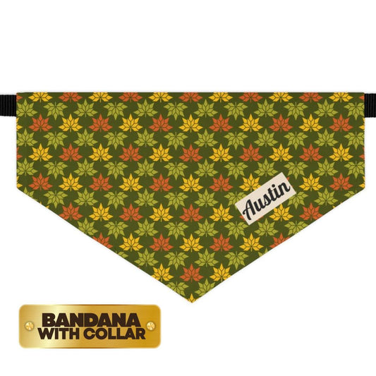 Personalized Fall Thanksgiving Pet Bandana Custom Name Pet Bandana with Built-In Adjustable Collar Comfortable & Stylish Everyday Pet Wear