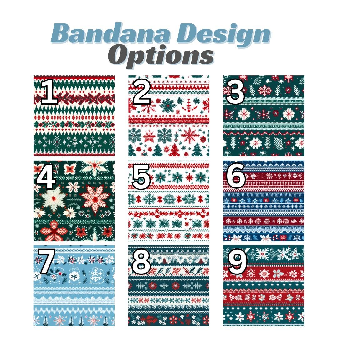 Personalized Ugly Christmas Sweater Pet Bandana Built-In Collar Custom Name Dog-Cat Scarf Adjustable Festive Cozy Holiday Polyester Bandana