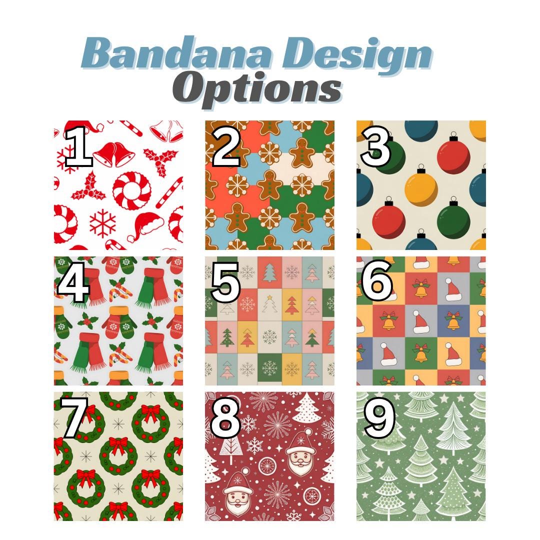 Personalized Christmas Pet Bandana Built-In Collar Custom Name Pet Scarf Adjustable Festive & Cute Holiday Design Soft Polyester Dog Bandana