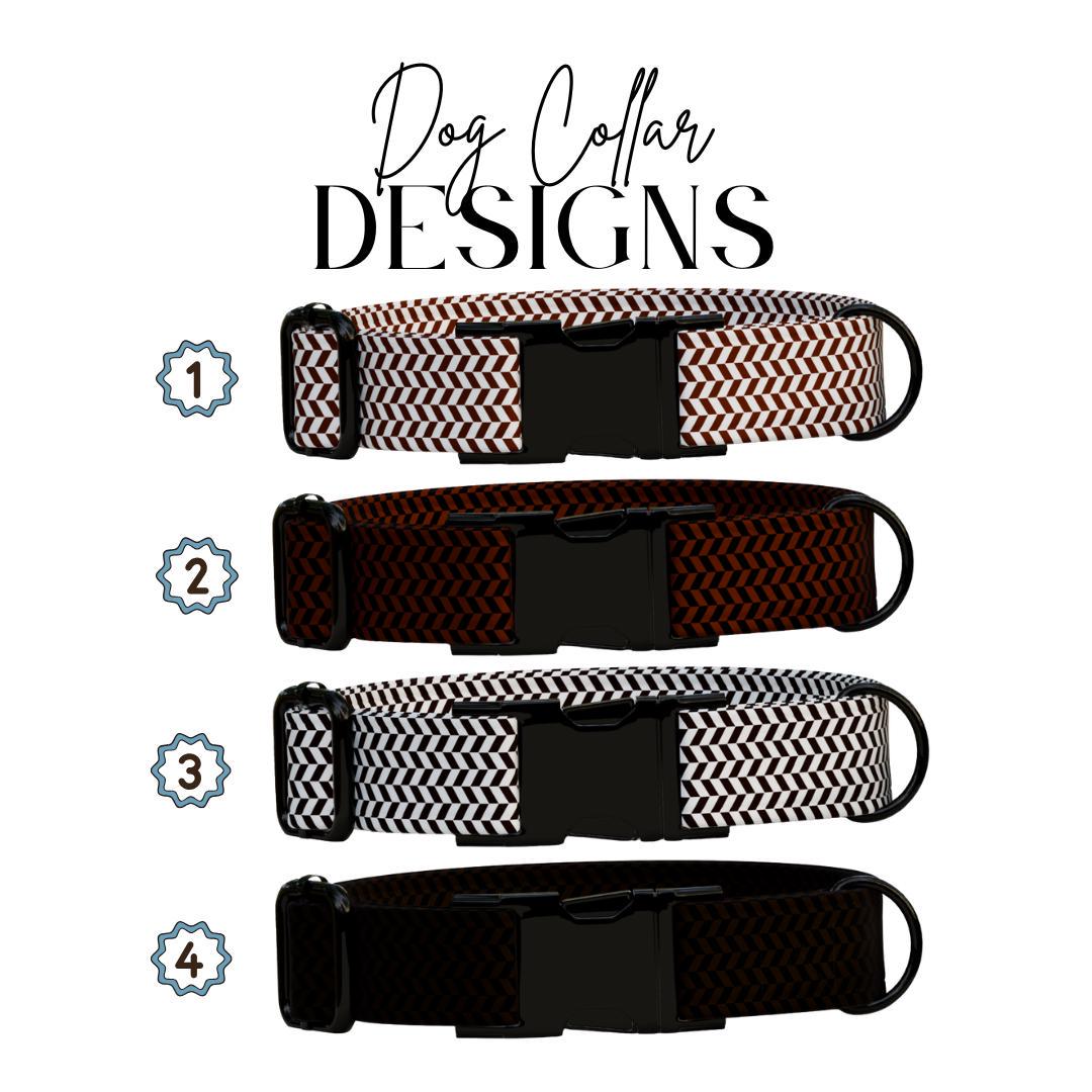 Personalized Herringbone Dog Collar with Name Engraved Custom Pet Name ID Collar Secure Collar & Leash Set Dog Name Tag Gift Idea (OG-185)