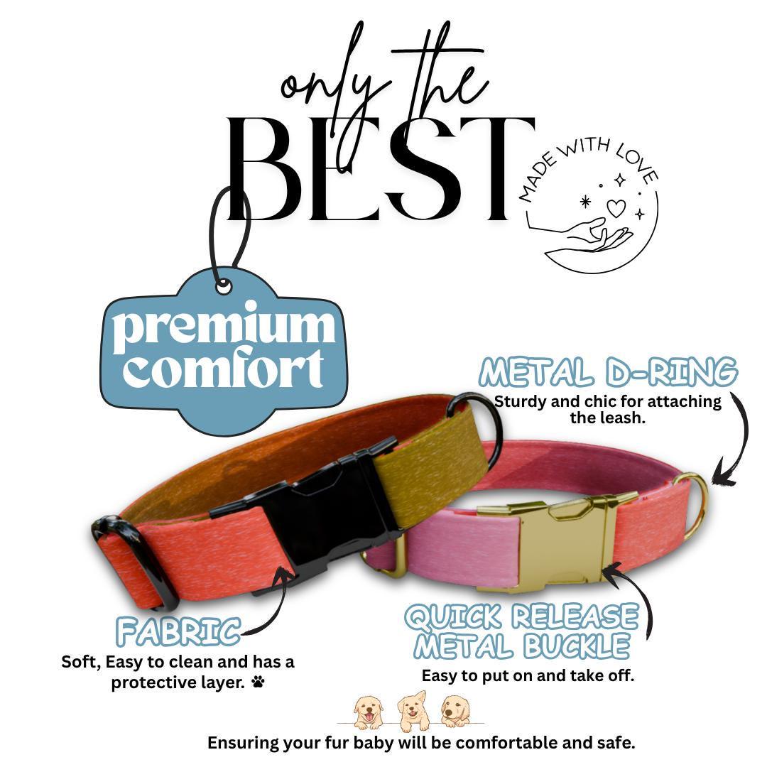 Personalized Ombre Dog Collar with Custom Name Tag Gradient Pet Collar with Quick-Release Adjustable Metal Buckle Gift for Dogs (OG-299)