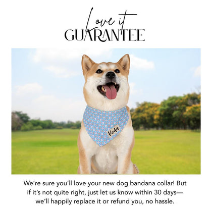 Sunny Daisy Personalized Pet Bandana Collar for Dogs & Cats Custom Name Built-In Polyester Collar Adjustable Comfy Everyday Pet Accessory