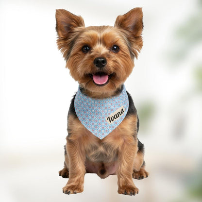Sunny Daisy Personalized Pet Bandana Collar for Dogs & Cats Custom Name Built-In Polyester Collar Adjustable Comfy Everyday Pet Accessory