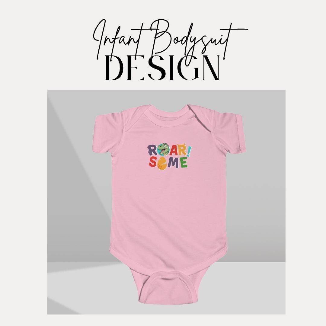 ROARsome Infant Fine Jersey Bodysuit Cute Baby Clothes Dino Baby Shower Gift Toddler Apparel Fun Kids Outfit Jurassic Theme Baby Clothes