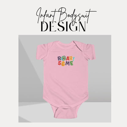 ROARsome Infant Fine Jersey Bodysuit Cute Baby Clothes Dino Baby Shower Gift Toddler Apparel Fun Kids Outfit Jurassic Theme Baby Clothes