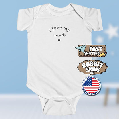 I Love My Aunt Infant Fine Jersey Bodysuit Auntie Gift for Newborn Aunt Baby Shower Gift New Baby Gift from Aunt Cute Baby Clothing Idea