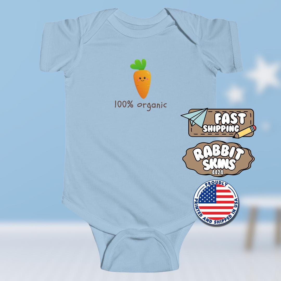 Cute Carrot Infant Fine Jersey Bodysuit Baby Clothes Baby Shower Gift Newborn Outfit Baby Wear Toddler Apparel Baby Bodysuit for New Parents