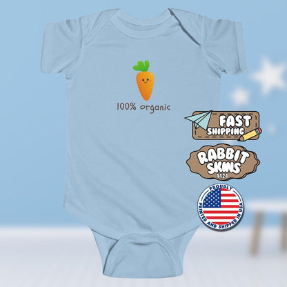Cute Carrot Infant Fine Jersey Bodysuit Baby Clothes Baby Shower Gift Newborn Outfit Baby Wear Toddler Apparel Baby Bodysuit for New Parents
