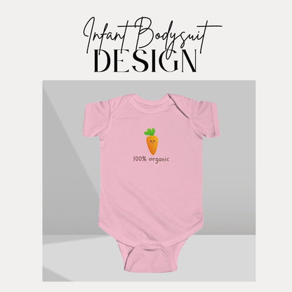 Cute Carrot Infant Fine Jersey Bodysuit Baby Clothes Baby Shower Gift Newborn Outfit Baby Wear Toddler Apparel Baby Bodysuit for New Parents