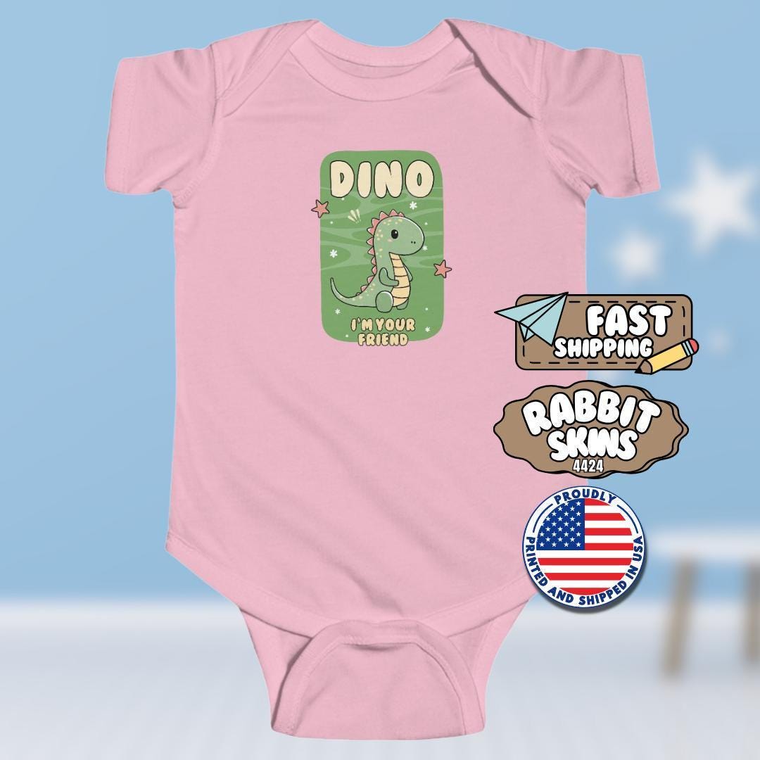 Dinosaur Theme Infant Fine Jersey Bodysuit Cute Baby Onesie Dino Gift Baby Shower Toddler Outfit Unique Baby Wear Fun Cartoon Dino Romper