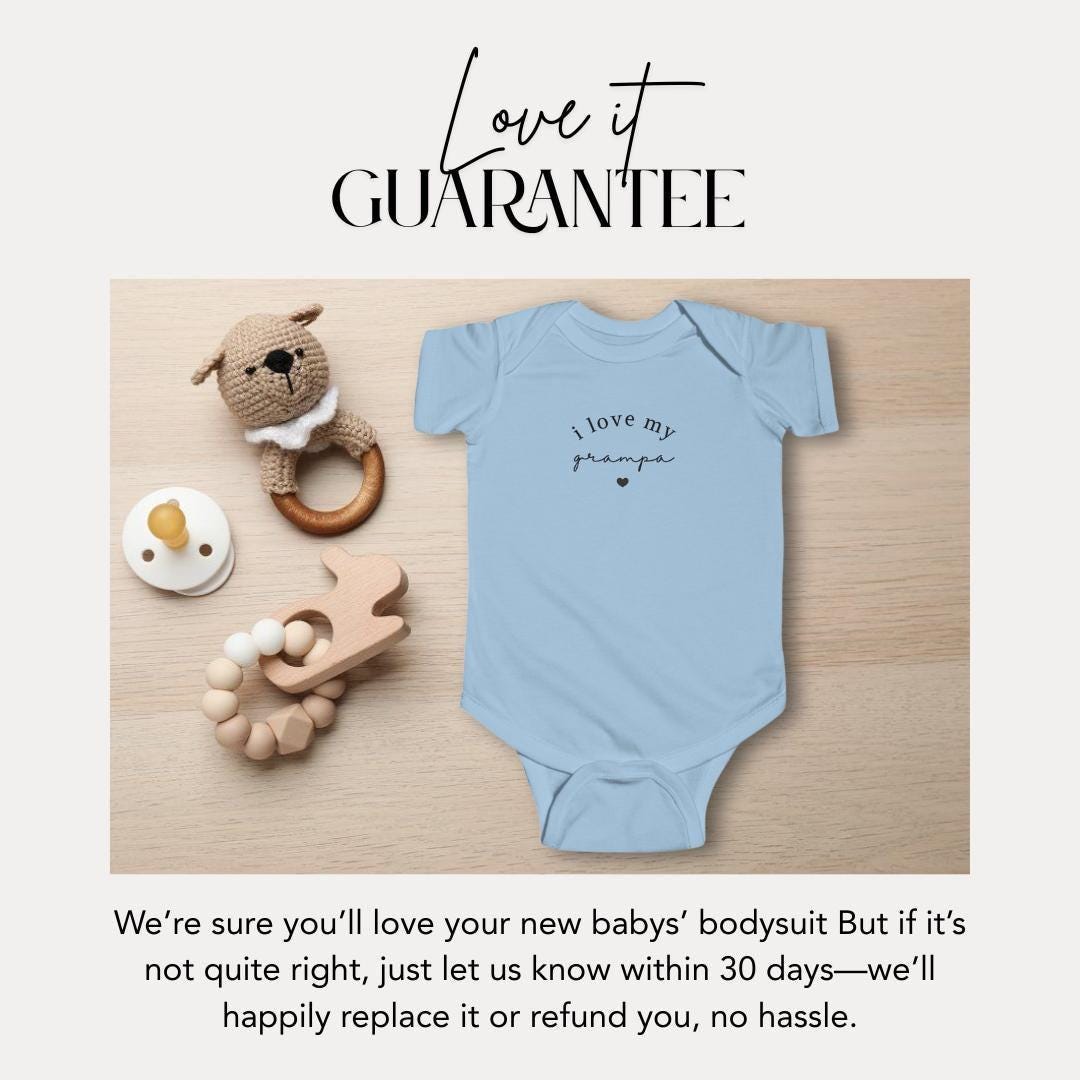 I Love My Grampa Infant Fine Jersey Bodysuit Sweet Newborn Baby Shower Outfit Baby Bodysuit Photo Shoot Onesie for Grandpas Little Love
