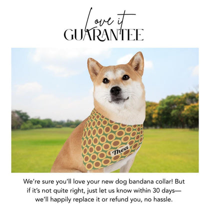 Sunflower Pet Bandana with Built-In Collar Personalized Dog and Cat Bandana Summer & Fall Flower Pet Accessory Adjustable and Adorable Gift