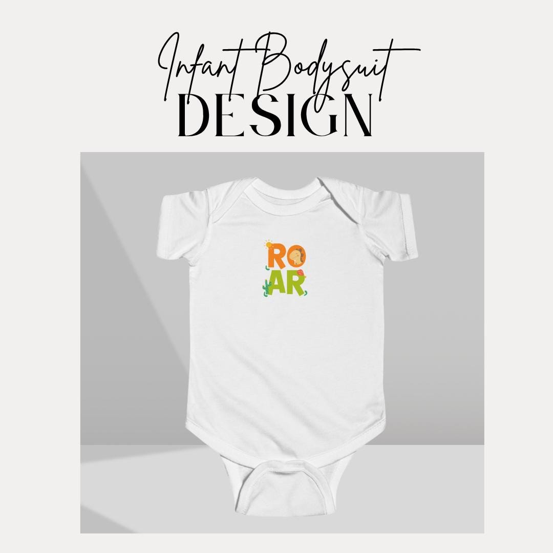 Playful ROAR Infant Fine Jersey Bodysuit Baby Outfit Gift for Baby Shower Toddler Clothing Newborn Apparel Cute Safari Animal Infant Onesie