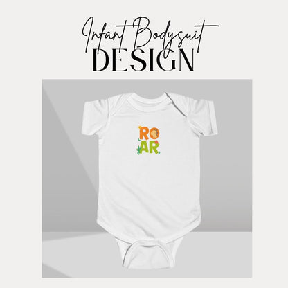 Playful ROAR Infant Fine Jersey Bodysuit Baby Outfit Gift for Baby Shower Toddler Clothing Newborn Apparel Cute Safari Animal Infant Onesie