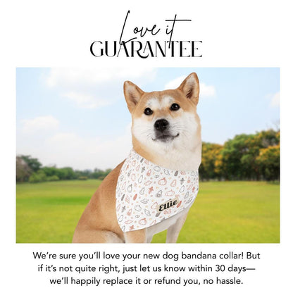 Personalized Fall Harvest Pet Bandana Built-In Collar Custom Dog & Cat Thanksgiving Bandana Adjustable Collar with Name Autumn Pet Accessory