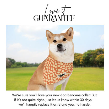 Pet Bandana Collar - Personalized Pumpkin Dog Cat Bandana, Fall Pet Accessory, Adjustable Collar | Cute Autumn Gift, Custom Name Pet Gift