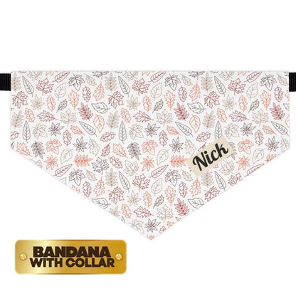 Autumn Leaf Pet Bandana with Built-In Collar Personalized Dog and Cat Bandana Fall Thanksgiving Pet Accessory for Everyday Wear and Walks