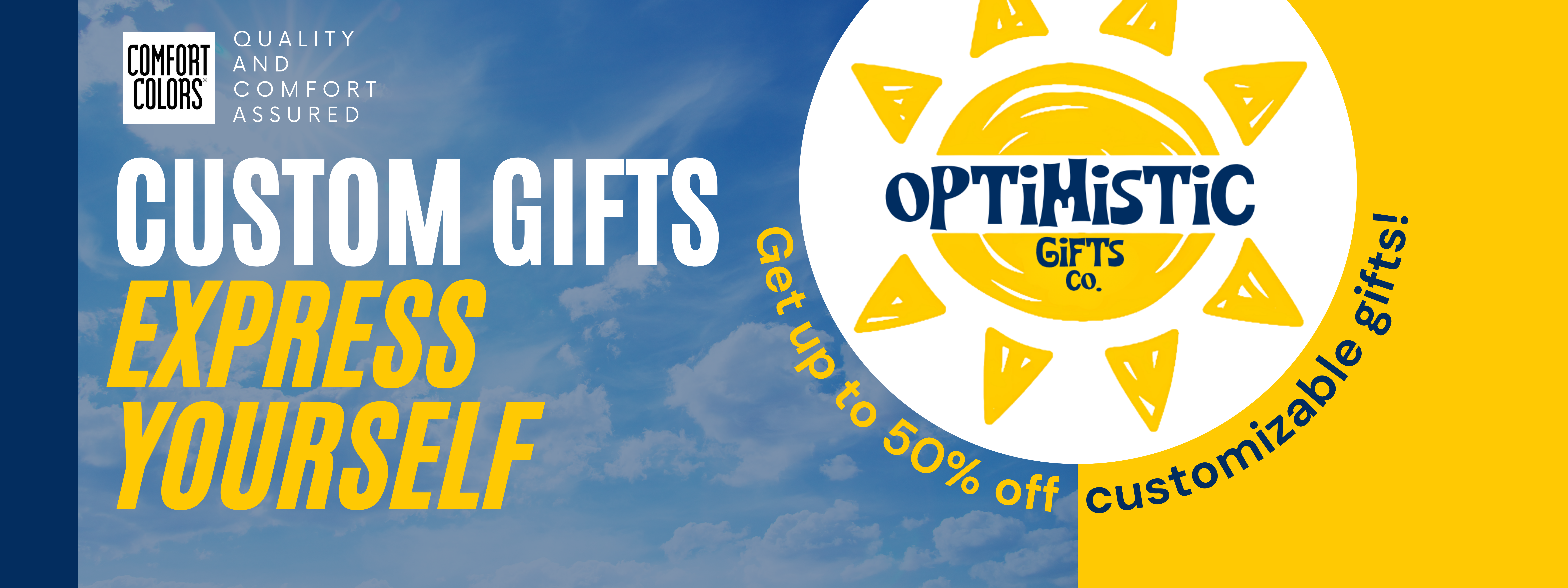 Optimistic Gifts Website Banner